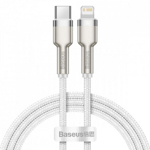 Кабель Type-C to Lightning Baseus Cafule Metal 1 m (white)
